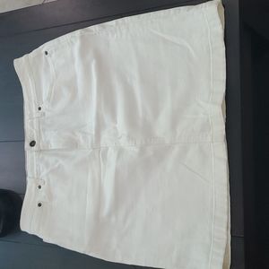 Egg shell color L.LBean jean skirt